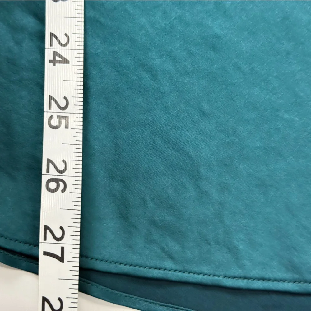 Express Teal Satin Crew Neck Sleeveless Blouse Size Large - Picture 7 of 7